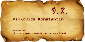 Vinkovics Konstantin névjegykártya